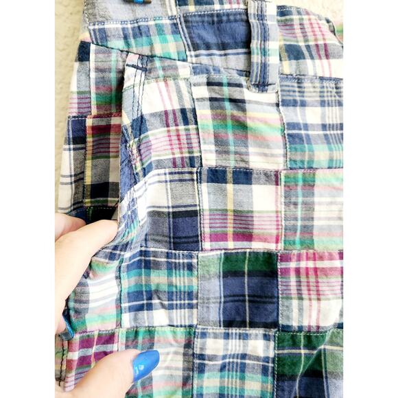 Sonoma Blue Multicolor Plaid Shorts 6 Lightweight Flat Front Slashed Pockets - Picture 2 of 4